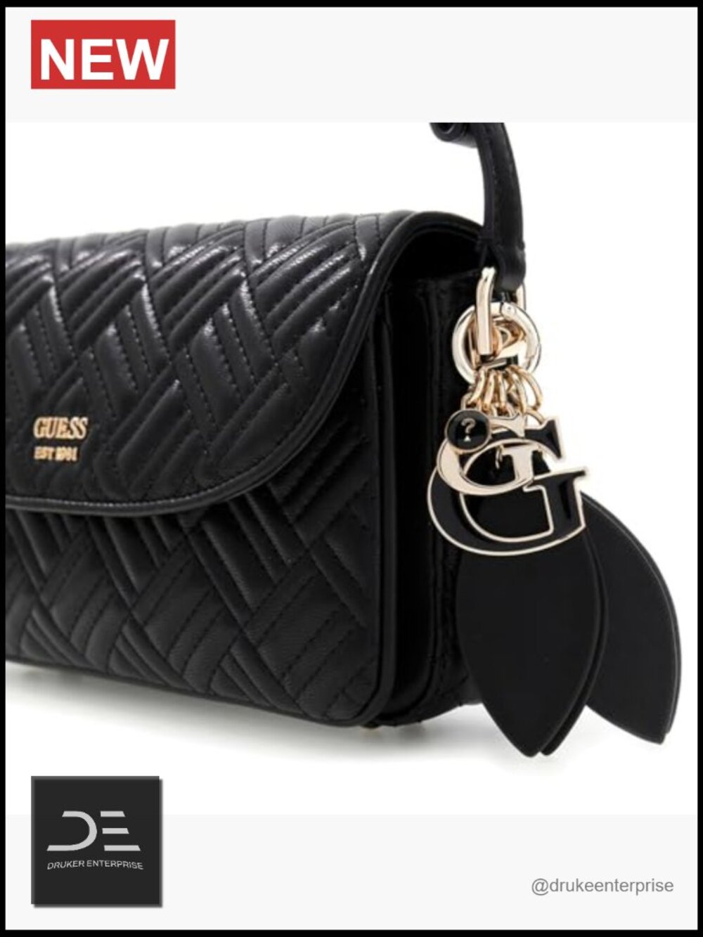 Convertible Crossbody Flap with Quilted Texture and Removable Charm - Picture 4 of 4
